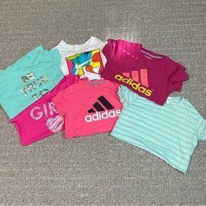 6 girls tshirts size L (adidas, lularoe, Nike, target)